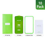 Rixus privacy screenprotectors iPhone 17 10-pack met 10 glazen, applicatorframe en reinigingsdoekje
