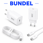 Wave WA-170-10 Super Fast Travel Charger USB-C 25W + USB-C naar USB-C Kabel 1M – Wit