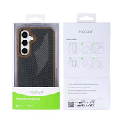 Rixus Mag Carbon Hülle für Samsung Galaxy S25 – MagSafe-kompatibel, Braun