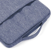 Laptop sleeve 11 12 inch donkerblauw met handvat voor gemakkelijk transport.