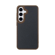 Rixus Mag Carbon Hülle für Samsung Galaxy S25 – MagSafe-kompatibel, Braun