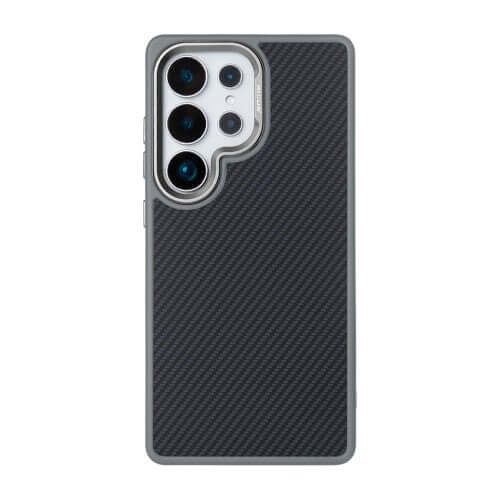 Rixus Mag Carbon Hülle für Samsung Galaxy S25 Ultra – MagSafe-kompatibel, Titangrau