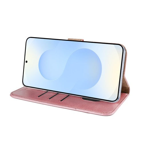 Rixus Bookcase für Samsung Galaxy S25 Edge – Rosa