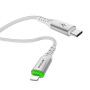 Rixus RXUC21L Auto Disconnect USB-C naar Lightning kabel 1m wit – verpakking