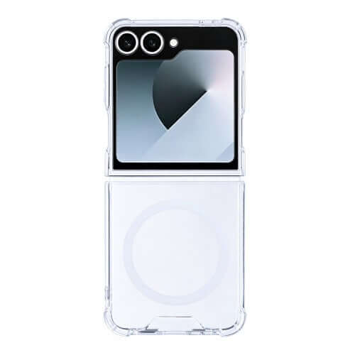 Rixus Anti-Burst MagSafe-kompatible Hülle für Samsung Galaxy Z Flip6 – Transparent