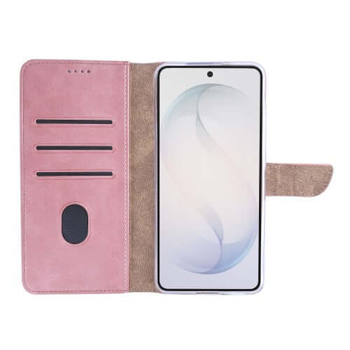 Rixus Bookcase für Samsung Galaxy S26 – Rosa