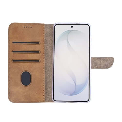 Rixus Bookcase für Samsung Galaxy S26 – Hellbraun