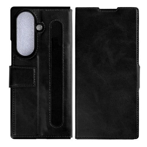 Rixus Wallet-Hülle mit Stifthalter für Samsung Galaxy Z Fold7 – Schwarz