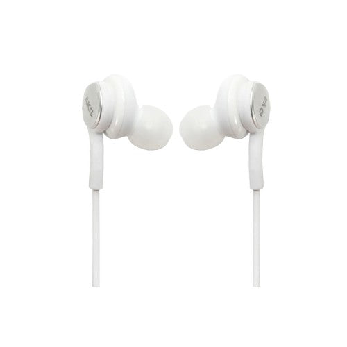 Samsung AKG 3,5 mm oordopjes wit met bedraad in-ear ontwerp en 3,5mm audio-aansluiting.