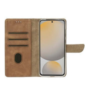 Rixus Bookcase für Samsung Galaxy S24 FE – Hellbraun