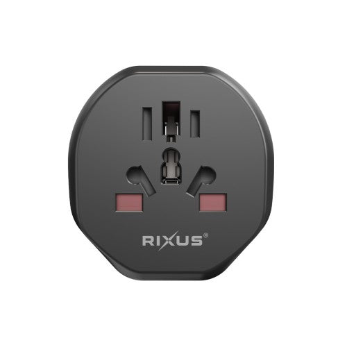 Rixus RXHC27B EU Reisadapter / Wandadapter – Zwart