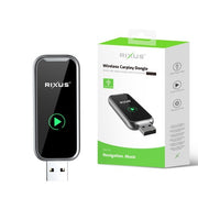 Rixus RXCP03 Draadloze CarPlay Dongle – Metaalgrijs