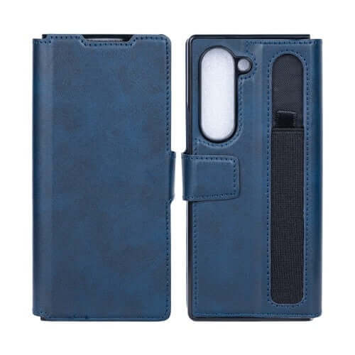 Rixus Wallet-Hülle mit Stifthalter für Samsung Galaxy Z Fold6 – Blau