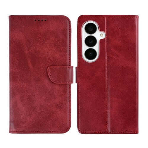 Rixus Bookcase für Samsung Galaxy S26 Plus – Dunkelrot