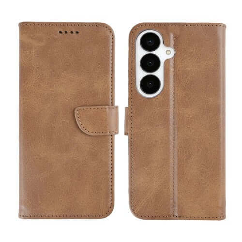 Rixus Bookcase für Samsung Galaxy S26 Plus – Hellbraun
