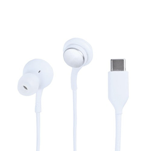 USB-C in-ear oordopjes Samsung AKG in wit met USB-C-aansluiting voor optimale geluidskwaliteit.