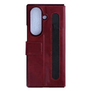 Rixus Wallet-Hülle mit Stifthalter für Samsung Galaxy Z Fold7 – Rot