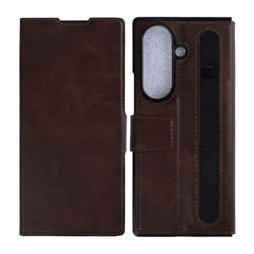 Rixus Wallet-Hülle mit Stifthalter für Samsung Galaxy Z Fold8 Ultra – Braun