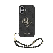 Guess 4G Metal Logo Hoesje met polskoord – iPhone 17 Zwart - Back cover