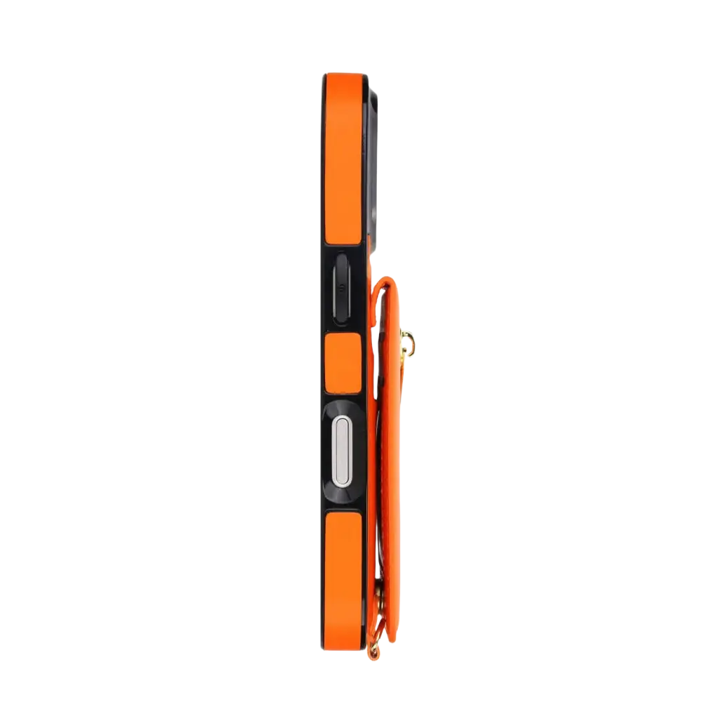 Guess Fashion hoesje met koord – iPhone 17 Oranje - Portemonneehoesje