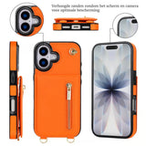Guess Fashion hoesje met koord – iPhone 17 Oranje - Portemonneehoesje