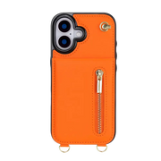 Guess Fashion hoesje met koord – iPhone 17 Oranje - Portemonneehoesje