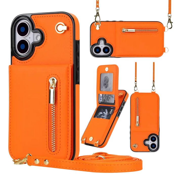 Guess Fashion hoesje met koord – iPhone 17 – Oranje
