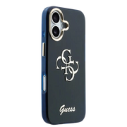 Guess IML 4G Script Metal Logo Hoesje – iPhone 17 Blauw - Back cover