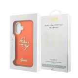 Guess IML 4G Script Metal Logo Hoesje – iPhone 17 Oranje - Back cover