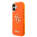Guess IML 4G Script Metal Logo Hoesje – iPhone 17 Oranje - Back cover