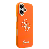 Guess IML 4G Script Metal Logo Hoesje – iPhone 17 Oranje - Back cover