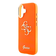 Guess IML 4G Script Metal Logo Hoesje – iPhone 17 Oranje - Back cover
