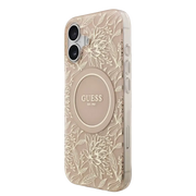 Guess IML Flowers Allover Hoesje met MagSafe en koord – iPhone 17 Roze - Back cover draagkoord