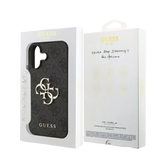 Guess PU 4G Metal Logo Hoesje voor iPhone 17 – Grijs - Telefoonhoesje