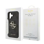 Guess PU 4G Metal Logo Hoesje voor iPhone 17 – Grijs - Telefoonhoesje