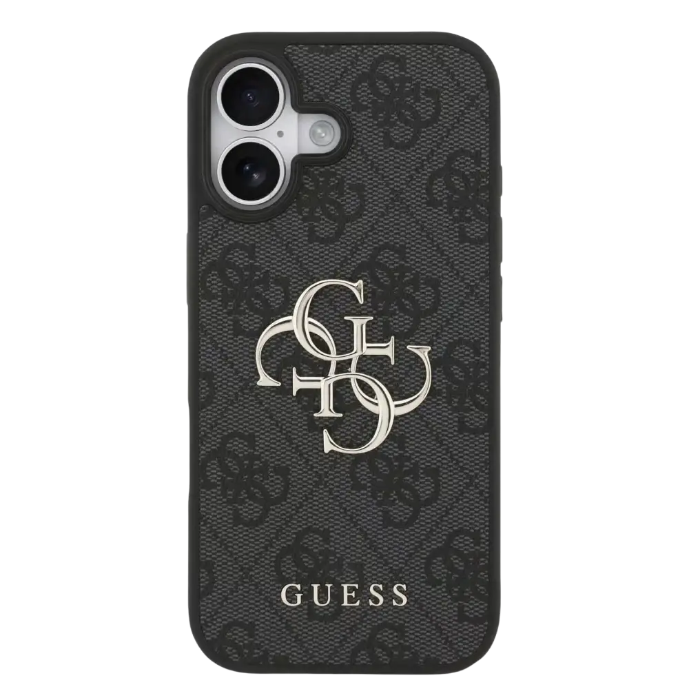 Guess PU 4G Metal Logo Hoesje voor iPhone 17 – Grijs - Telefoonhoesje
