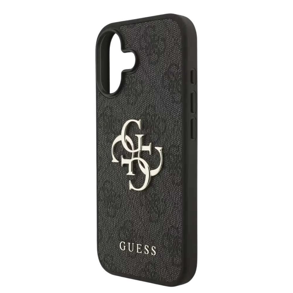 Guess PU 4G Metal Logo Hoesje voor iPhone 17 – Grijs - Telefoonhoesje
