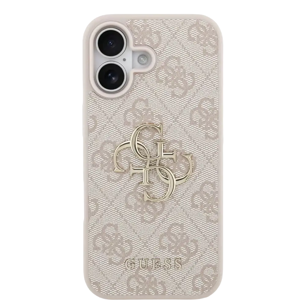 Guess PU 4G Metal Logo Hoesje voor iPhone 17 – Roze - Telefoonhoesje