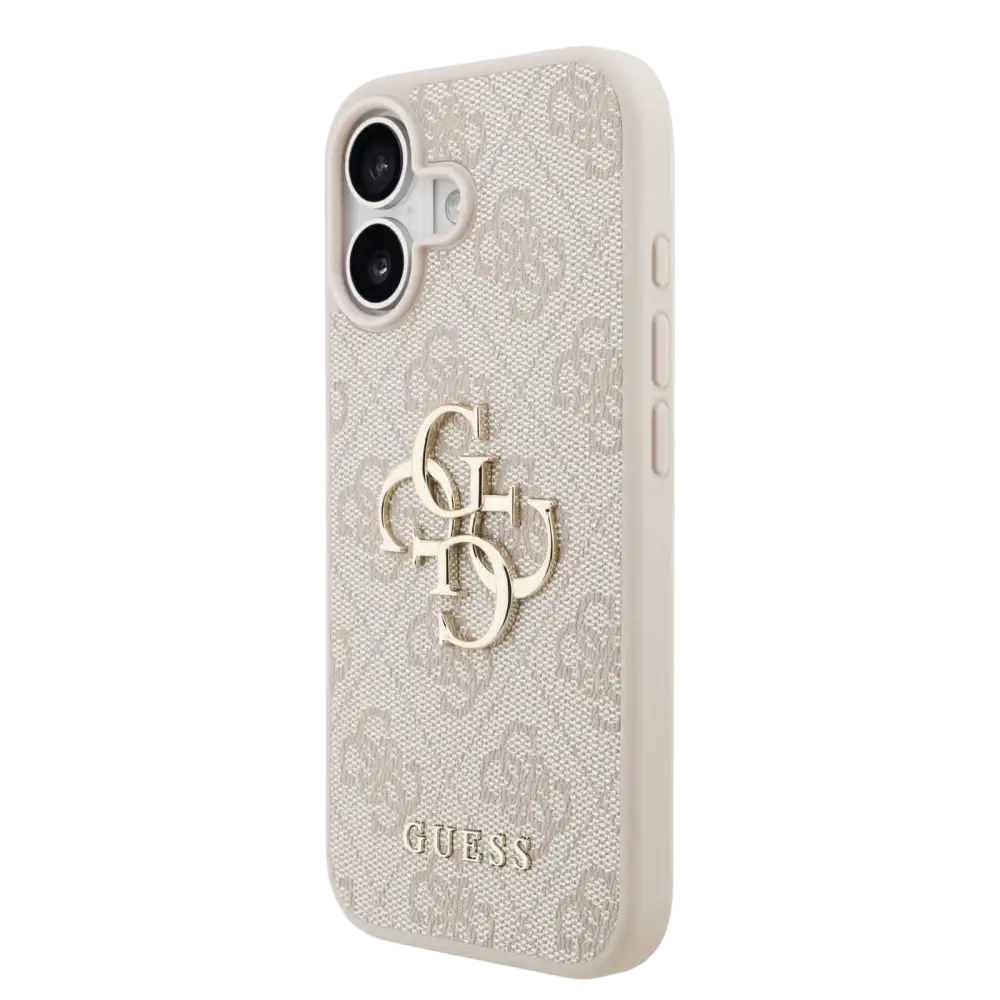 Guess PU 4G Metal Logo Hoesje voor iPhone 17 – Roze - Telefoonhoesje