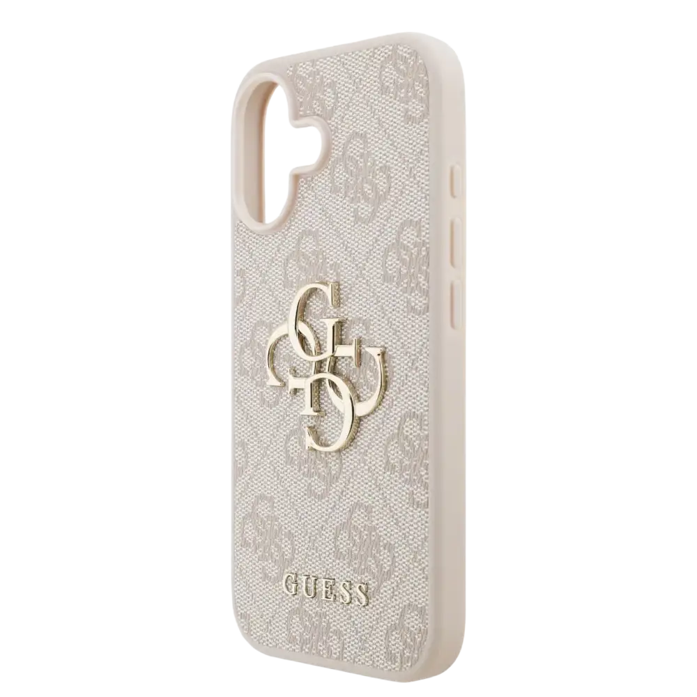 Guess PU 4G Metal Logo Hoesje voor iPhone 17 – Roze - Telefoonhoesje