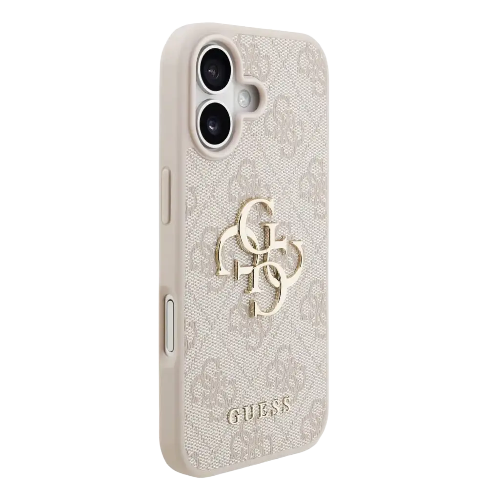 Guess PU 4G Metal Logo Hoesje voor iPhone 17 – Roze - Telefoonhoesje
