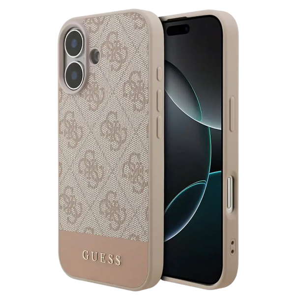 Guess PU 4G Stripe Hoesje – iPhone 17 Roze - Back cover