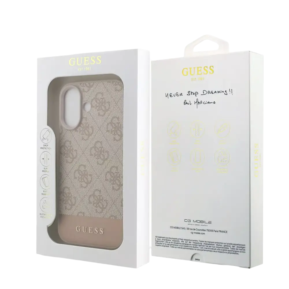 Guess PU 4G Stripe Hoesje – iPhone 17 Roze - Back cover