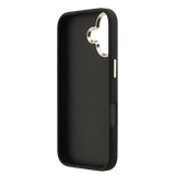 Guess PU Fixed Glitter 4G Metal Frame Hoesje – iPhone 17 Zwart - Back cover