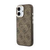 Guess PU Leather 4G Gold Frame MagSafe Hoesje – iPhone 17 Bruin - Back cover