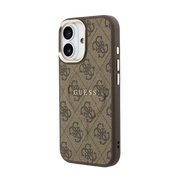 Guess PU Leather 4G Gold Frame MagSafe Hoesje – iPhone 17 Bruin - Back cover