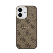 Guess PU Leather 4G Gold Frame MagSafe Hoesje – iPhone 17 Bruin - Back cover