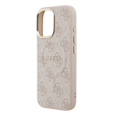 Guess PU Leather 4G Gold Frame MagSafe Hoesje – iPhone 17 Roze - Back cover
