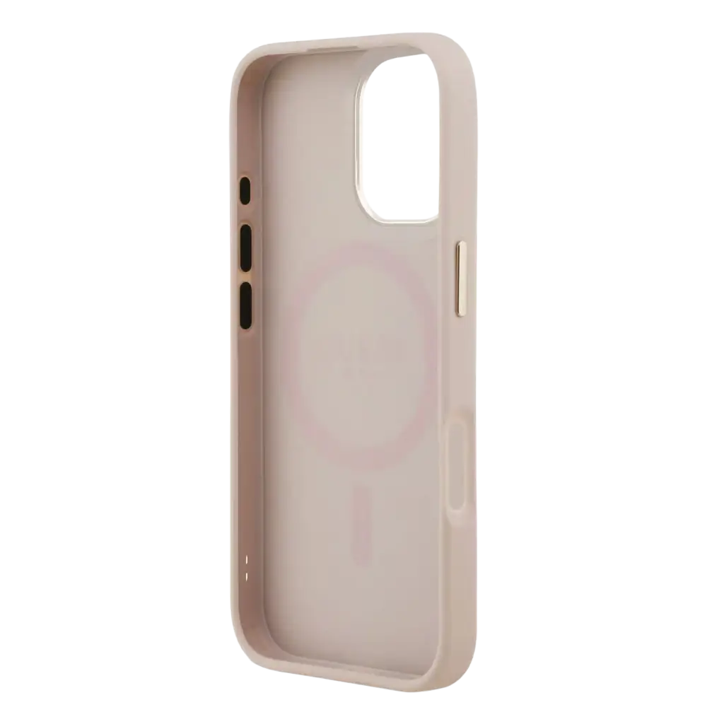 Guess PU Leather 4G Gold Frame MagSafe Hoesje – iPhone 17 Roze - Back cover