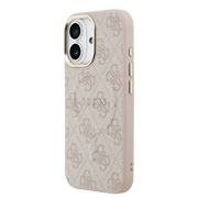 Guess PU Leather 4G Gold Frame MagSafe Hoesje – iPhone 17 Roze - Back cover
